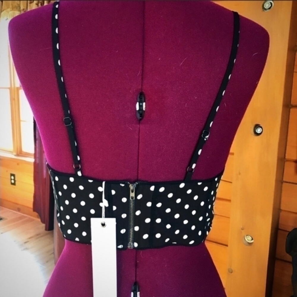 New LF Stores Ploka Dot Crop Top Bralette Bustier Top Lf Millau Size Small . - Picture 4 of 7